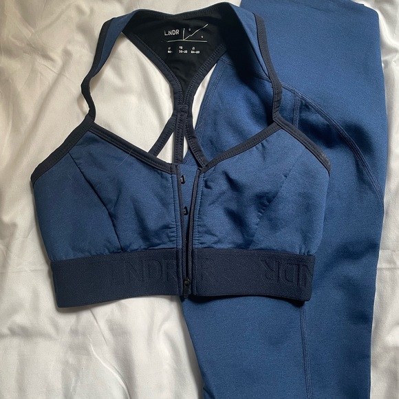 Royal Blue LNDR Scuba Compression Sports Bra and Legging Set - Small - Picture 4 of 14